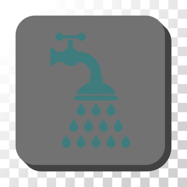 Duş musluk yuvarlak kare vektör düğmesi