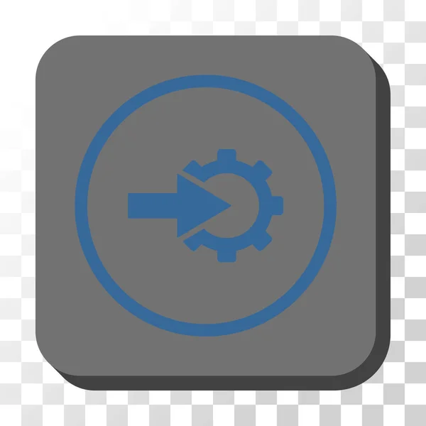 Zahnrad Integration gerundete quadratische Vektor-Taste — Stockvektor