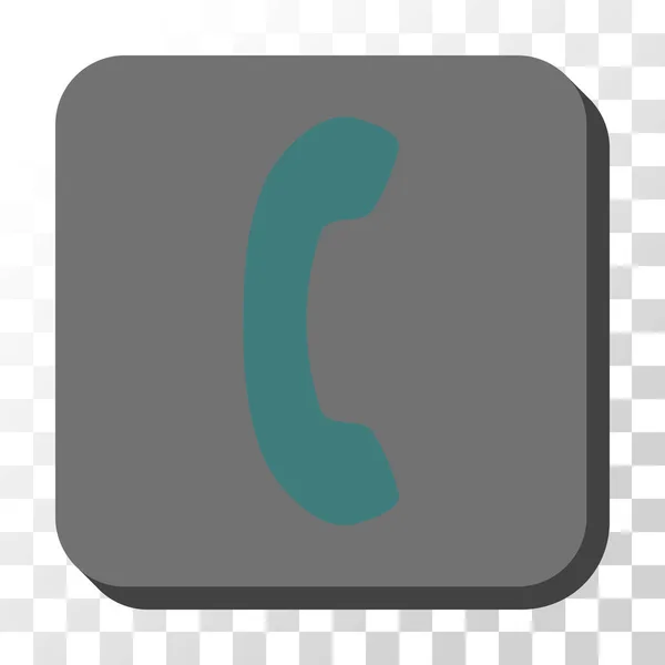 Bouton carré rond de vecteur de récepteur de téléphone — Image vectorielle