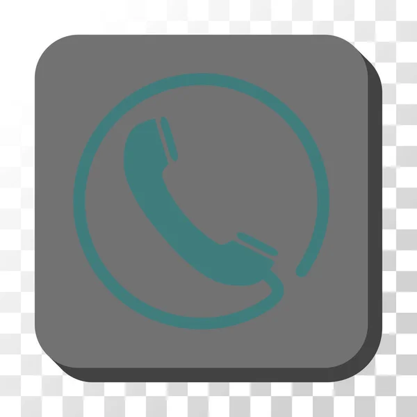 Telefoon afgerond vierkant Vector knop — Stockvector