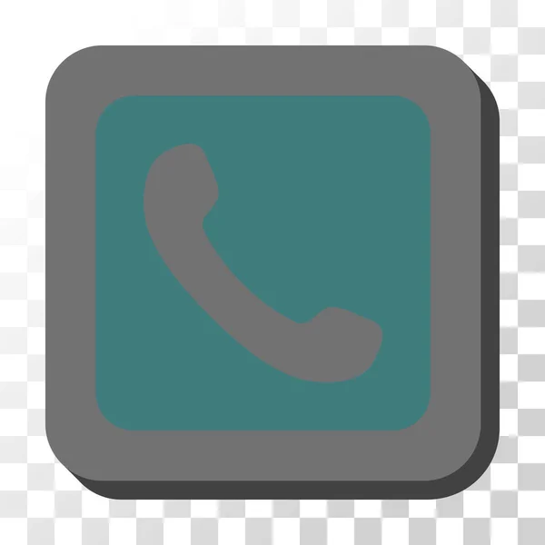 Телефон округлый квадратный вектор кнопки — стоковый вектор