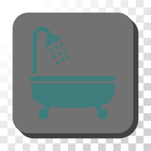 Shower Bath Rounded Square Vector Button — Stock Vector