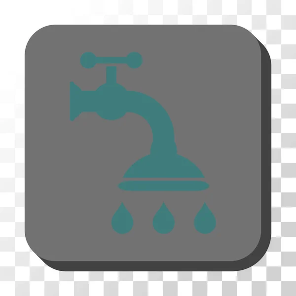 Shower Tap Rounded Square Vector Button — Stockvector