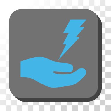 Elektrik Servisi el yuvarlatılmış kare vektör düğmesi