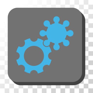 Gears'ı yuvarlak kare vektör düğmesi