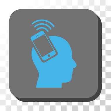 Kafa Smartphone eklenti halka kare vektör düğmesini yuvarlak