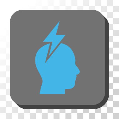 Baş ağrısı yuvarlatılmış kare vektör düğmesi