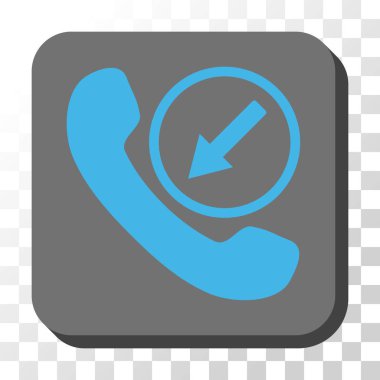 Gelen aramayı yuvarlak kare vektör düğmesi