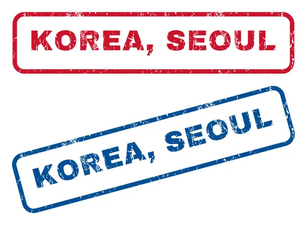 Korea Seoul Rubber Stamps — Stock Vector