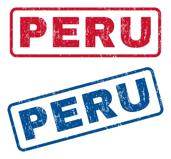 Timbres en caoutchouc Pérou — Image vectorielle