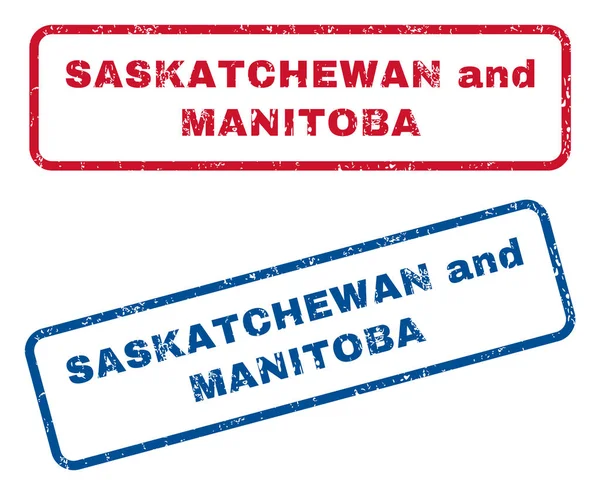 Saskatchewan ve Manitoba lastik pullar — Stok Vektör