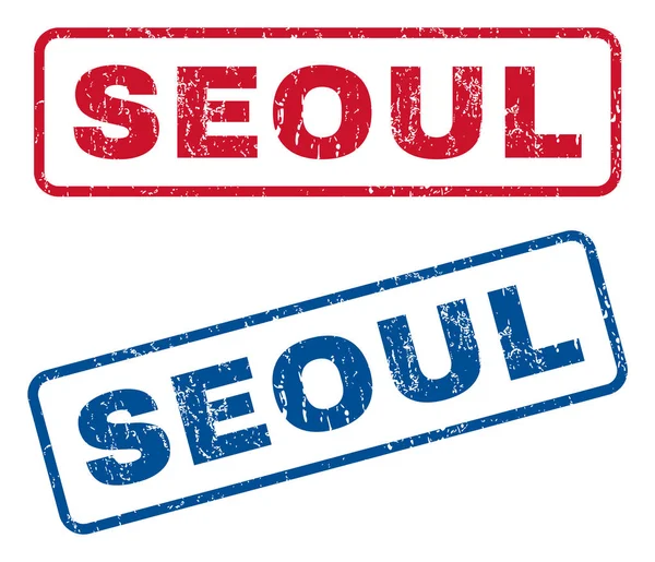 Timbres en caoutchouc de Séoul — Image vectorielle