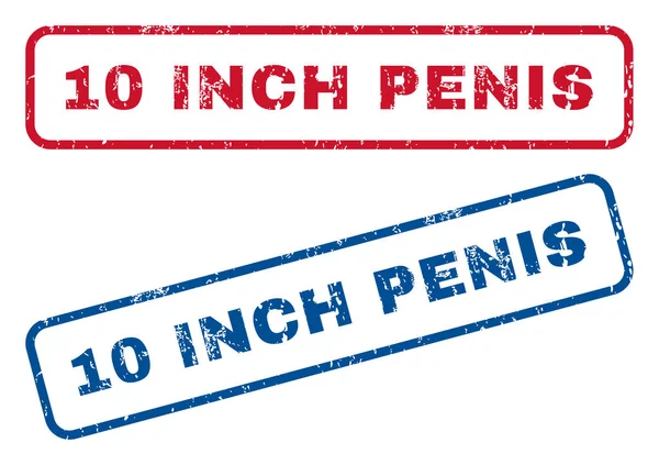 10 Inch Penis Rubber Stamps — Stok Vektör