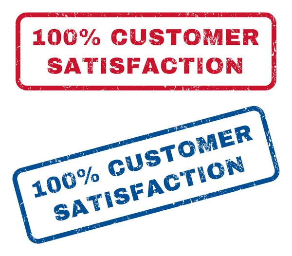 100 Percent Customer Satisfaction Rubber Stamps — Stock Vector