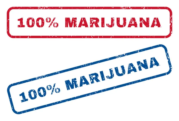 100 Prozent Marihuana-Stempel — Stockvektor