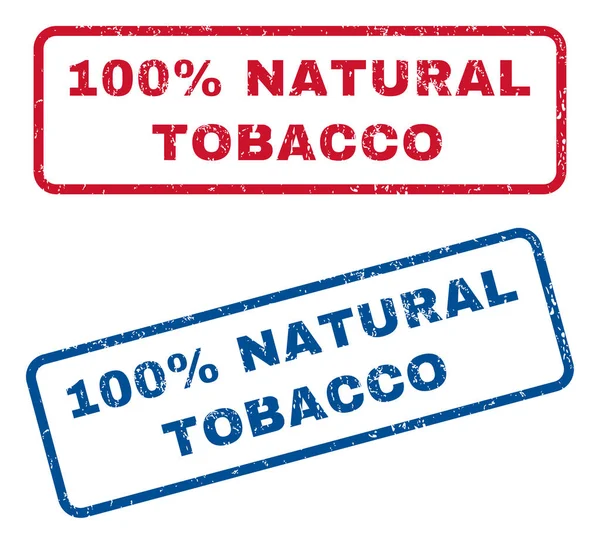100% natural tabaco carimbos de borracha — Vetor de Stock