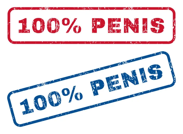 100 Percent Penis Rubber Stamps — Stockvector