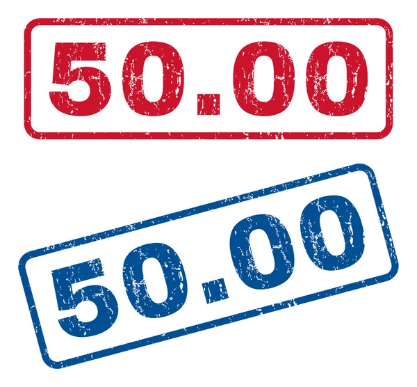 50,00 Gumi bélyegzők — Stock Vector