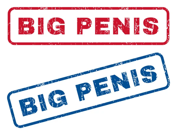 Big Penis Rubber Stamps — Stockový vektor