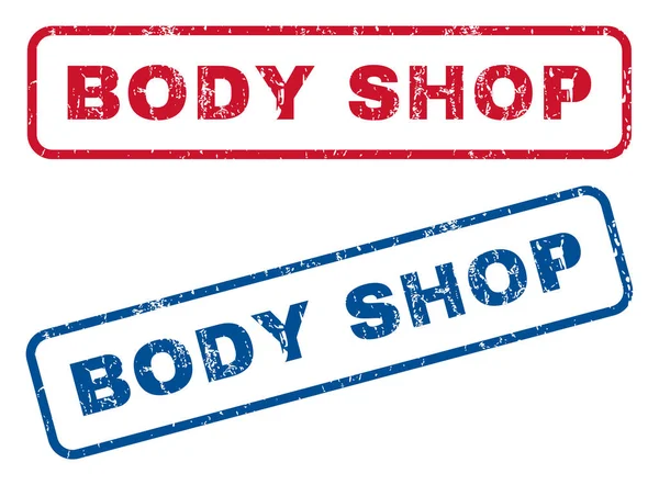 Body Shop gumi bélyegzők — Stock Vector