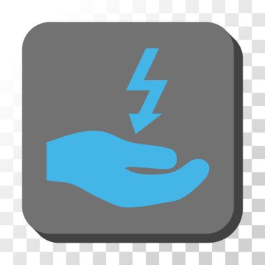 Elektrik kaynağı el yuvarlatılmış kare vektör düğmesi