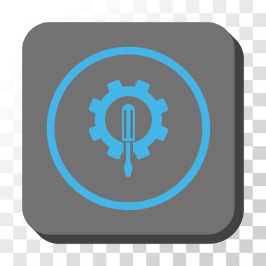 Mühendislik yuvarlatılmış kare vektör düğmesi