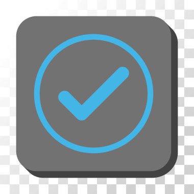 Tamam yuvarlak kare vektör düğmesi