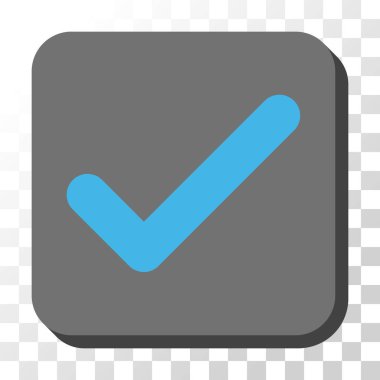 Tamam yuvarlak kare vektör düğmesi