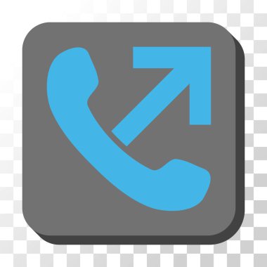 Çağrı giden yuvarlak kare vektör düğmesi