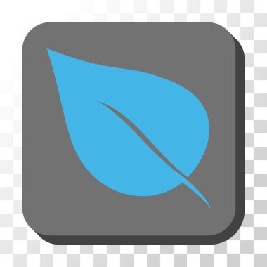 Bitki yaprak yuvarlak kare vektör düğmesi