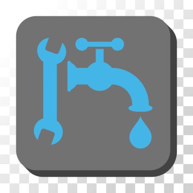 Sıhhi tesisat yuvarlak kare vektör düğmesi