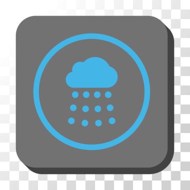 Yağmur bulutu yuvarlak kare vektör düğmesi