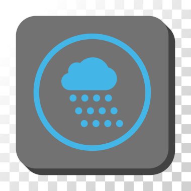 Yağmur bulutu yuvarlak kare vektör düğmesi