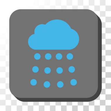 Yağmur bulutu yuvarlak kare vektör düğmesi