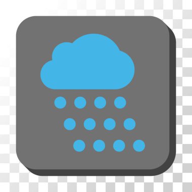 Yağmur bulutu yuvarlak kare vektör düğmesi