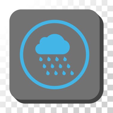 Yağmur bulutu yuvarlak kare vektör düğmesi
