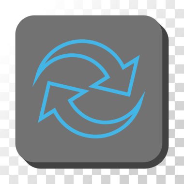 Yenile okları yuvarlatılmış kare vektör düğmesi