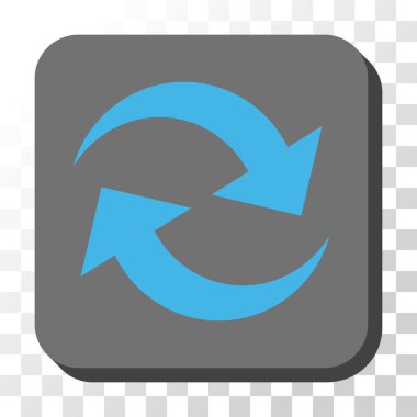 Yenile okları yuvarlatılmış kare vektör düğmesi