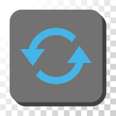 Yenile okları yuvarlatılmış kare vektör düğmesi