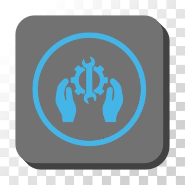 Hizmet yuvarlak kare vektör düğmesini onarmak