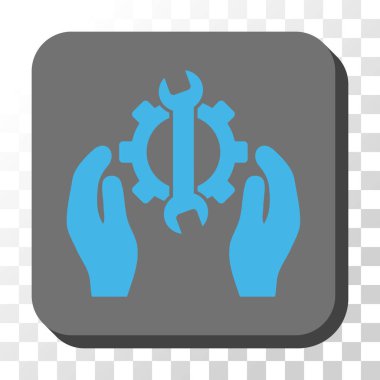 Hizmet yuvarlak kare vektör düğmesini onarmak