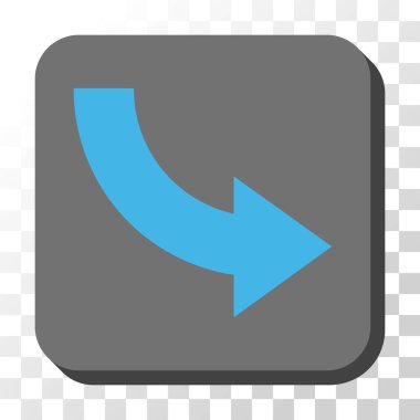 Doğru yuvarlatılmış kare vektör düğmeyi döndürmek