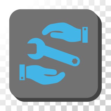 Hizmet yuvarlak kare vektör düğmesi