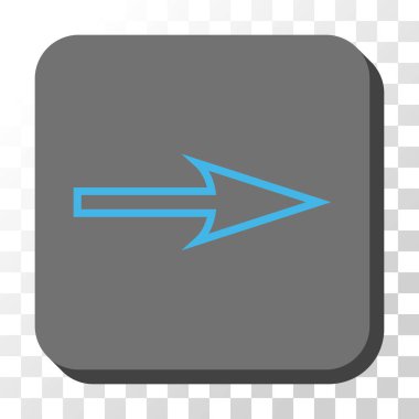 Keskin ok sağ yuvarlak kare vektör düğmesi