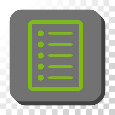 Liste sayfası yuvarlak kare vektör düğmesi