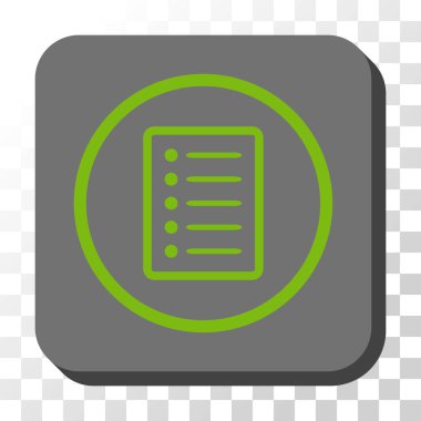 Liste sayfası yuvarlak kare vektör düğmesi