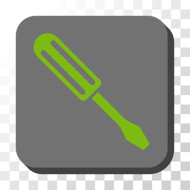 Tornavida yuvarlatılmış kare vektör düğmesi