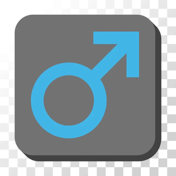 男性象征圆形方形矢量按钮 — 图库矢量图片