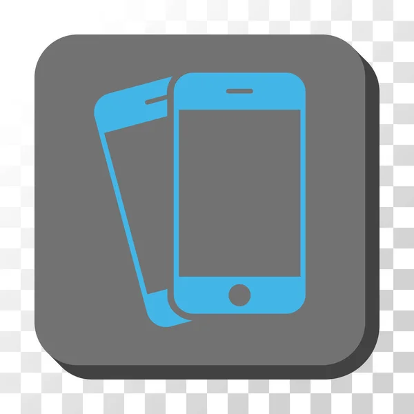 Bouton carré rond de vecteur de téléphones mobiles — Image vectorielle