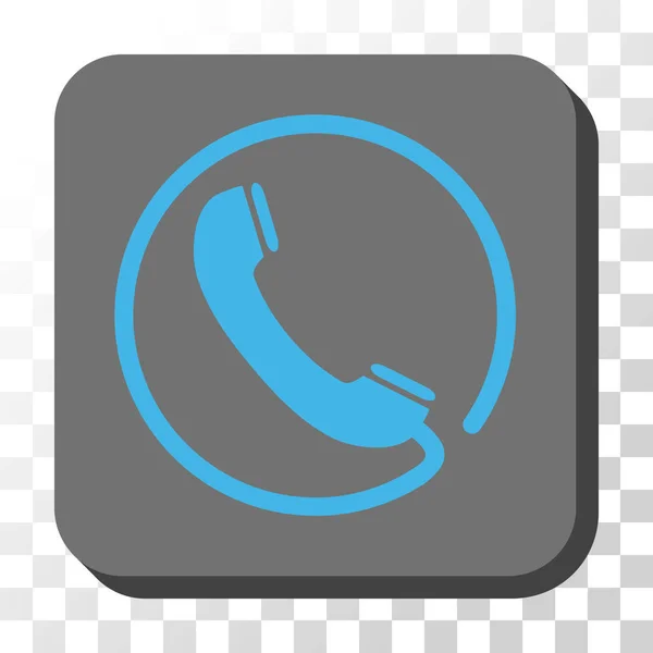 Telefoon afgerond vierkant Vector knop — Stockvector